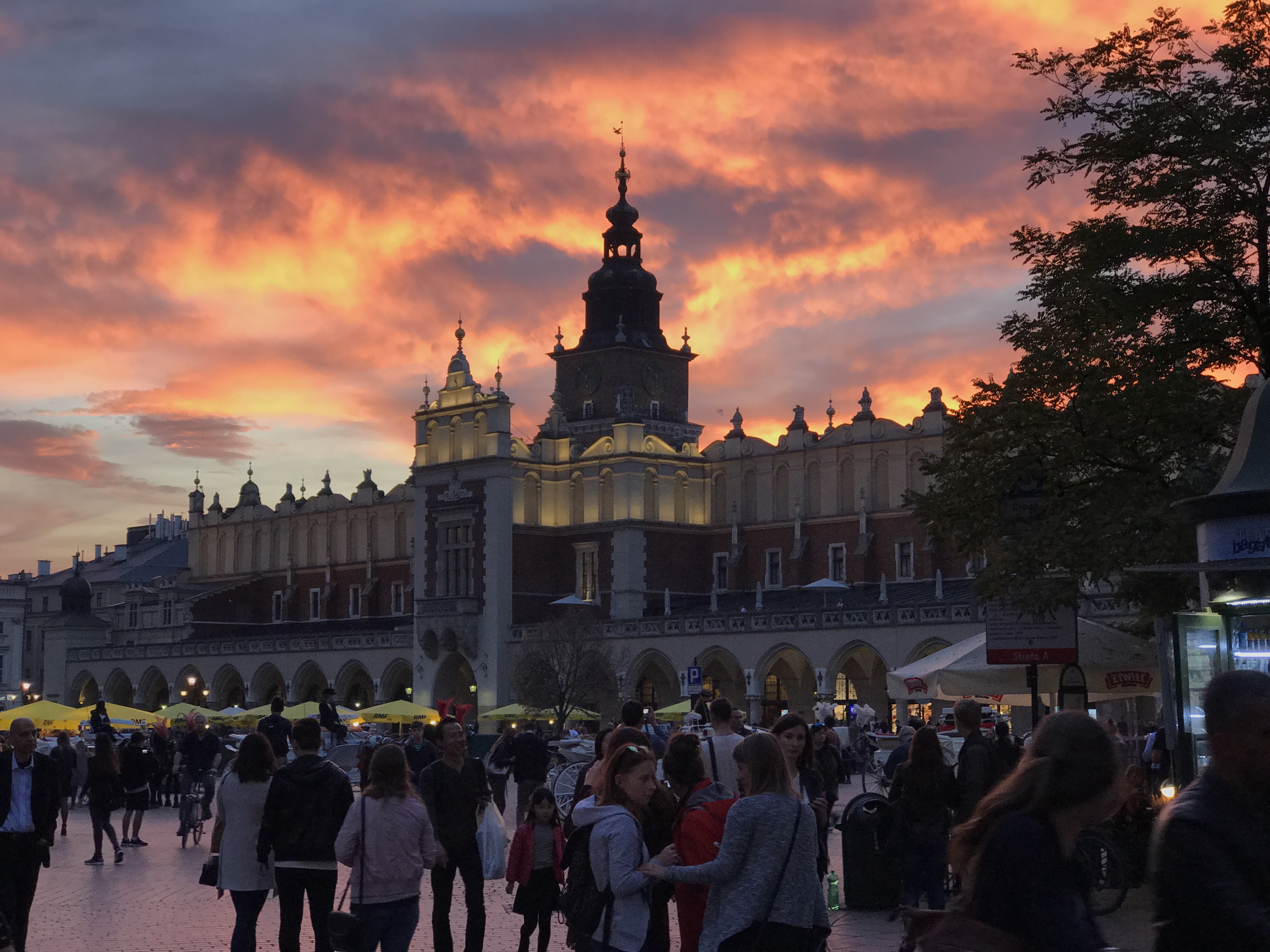 Krakow solnedgång