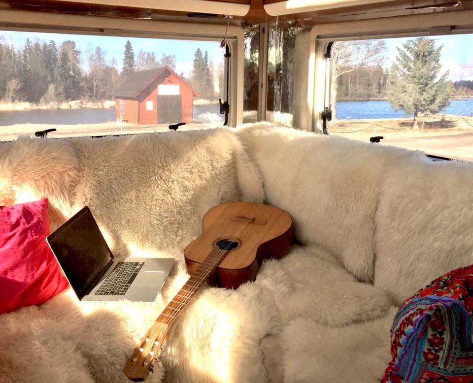 Guitar in a mobile home